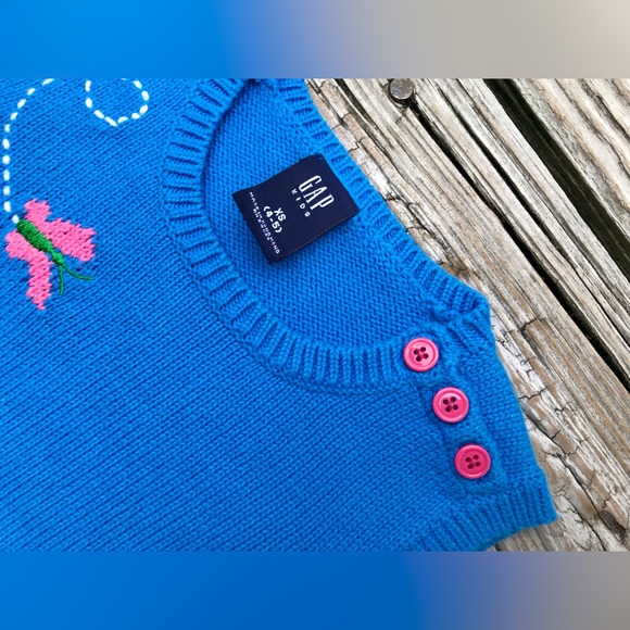 4/5 Girl GAP Brick Wall Cat Intarsia Sleeveless Sweater Vest Cute Girls Top - Picture 2 of 6